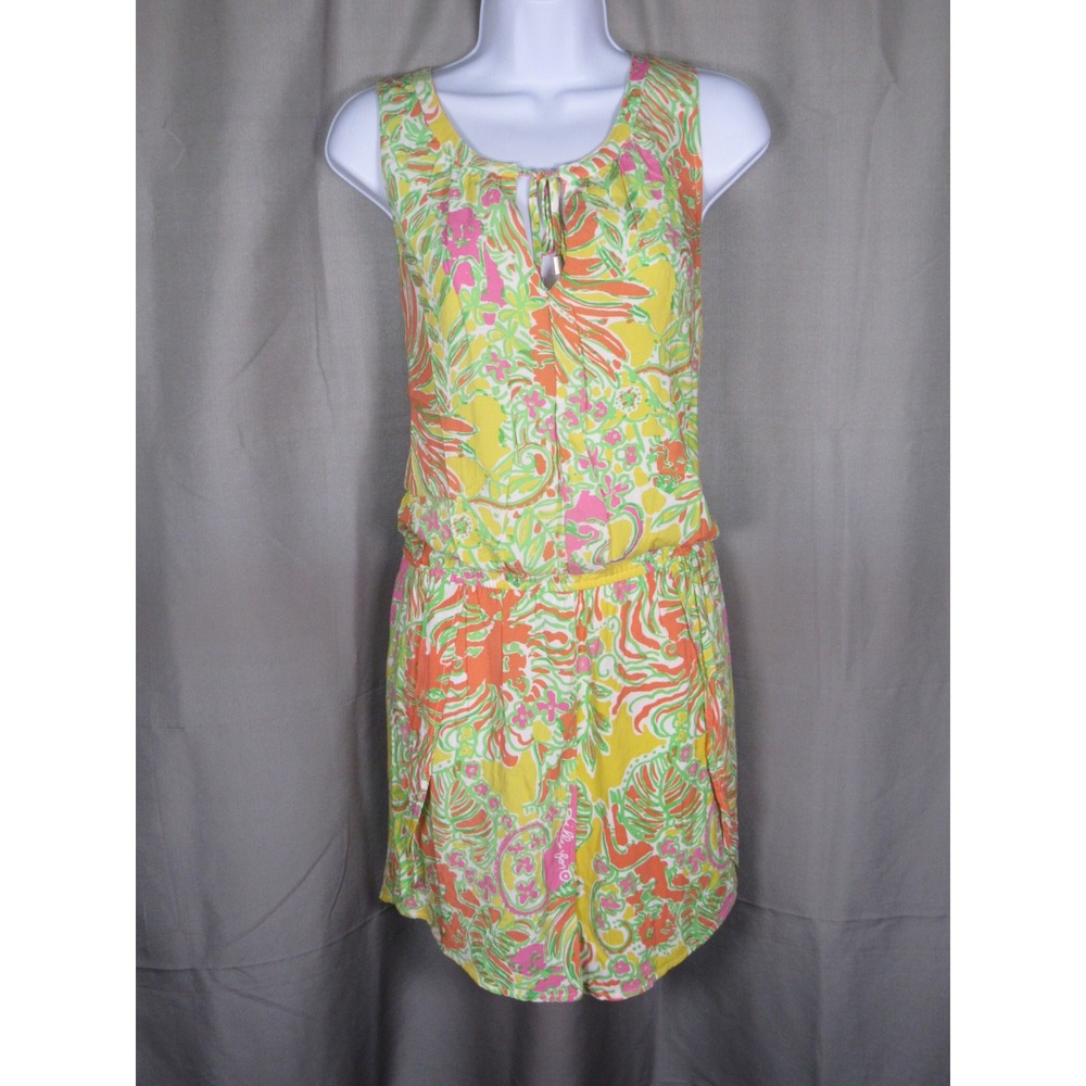 Lilly Pulitzer for Target Happy Place Floral Sleeveless Romper Yellow Pink XXL